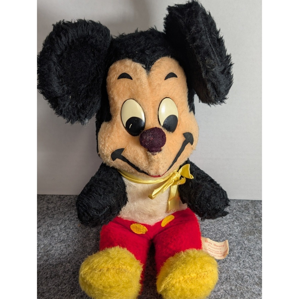 Vtg 1950s Stuffed Mickey Mouse Walt Disney Distributing Co Plush Toy 17 in